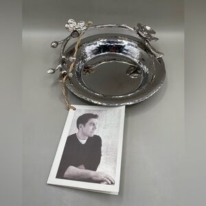 Michael Aram Stainless Steel SilverTone White Orchid Wine Bottle 6” Coaster NWT